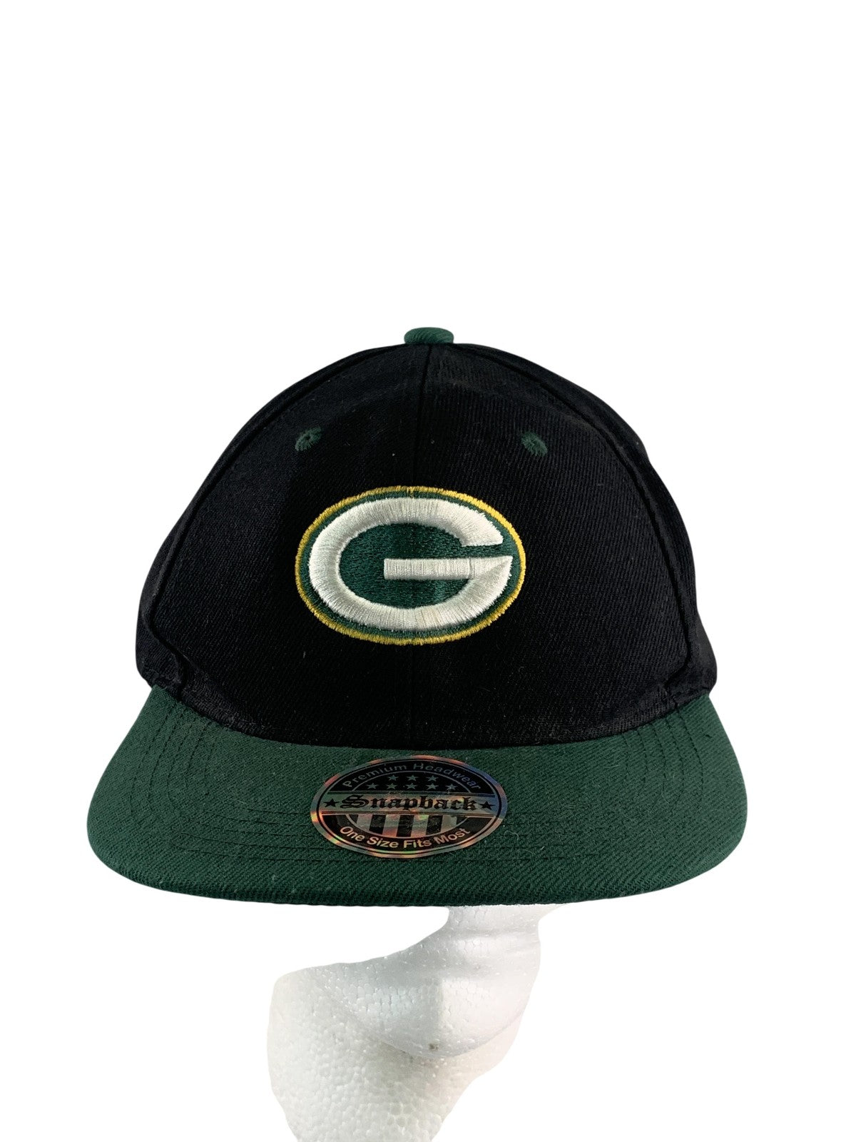 Green Bay Packers Hat Cap Snap Back Mens One Size Black Green NFL Football