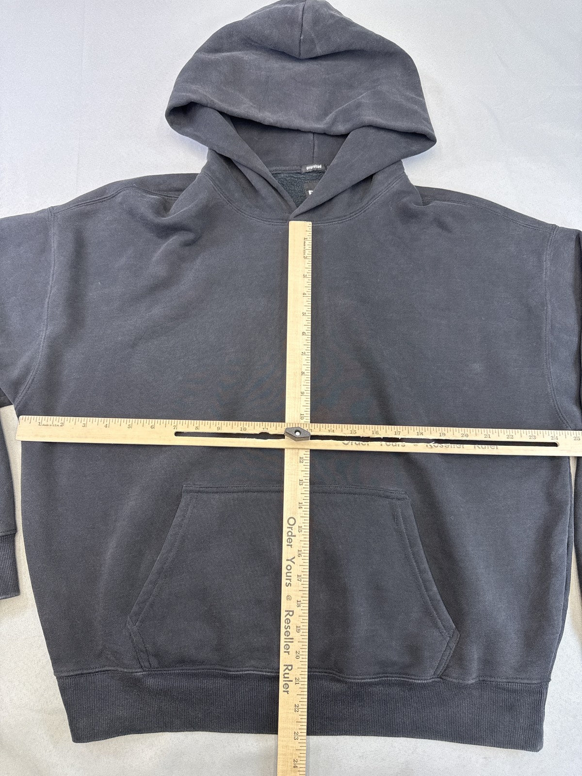 RSQ Pullover Hoodie Large Black Fleece Unisex Regular Fit Long Sleeve Kangaroo