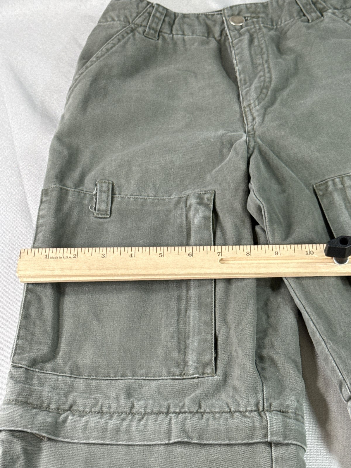 CHEROKEE Cargo Pants Mens 12 Olive Green 100% Cotton Relaxed Fit Convertible