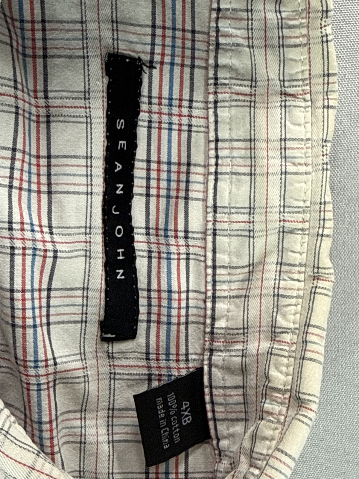 SEAN JOHN Plaid Short Sleeve Button Up Shirt Mens 4XB Multicolored 100% Cotton