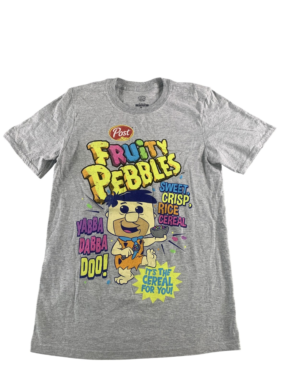 Fruity Pebbles Cereal Graphic Tee Mens Small Gray Vintage Cartoon Shirt Apparel