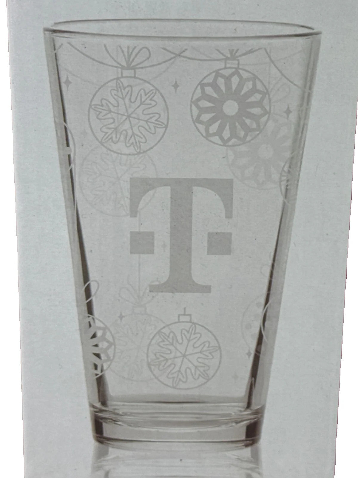 T-Mobile Tuesdays Holiday Glass Cup 16oz 2023 NEW in Box Snowflake Christmas Gif