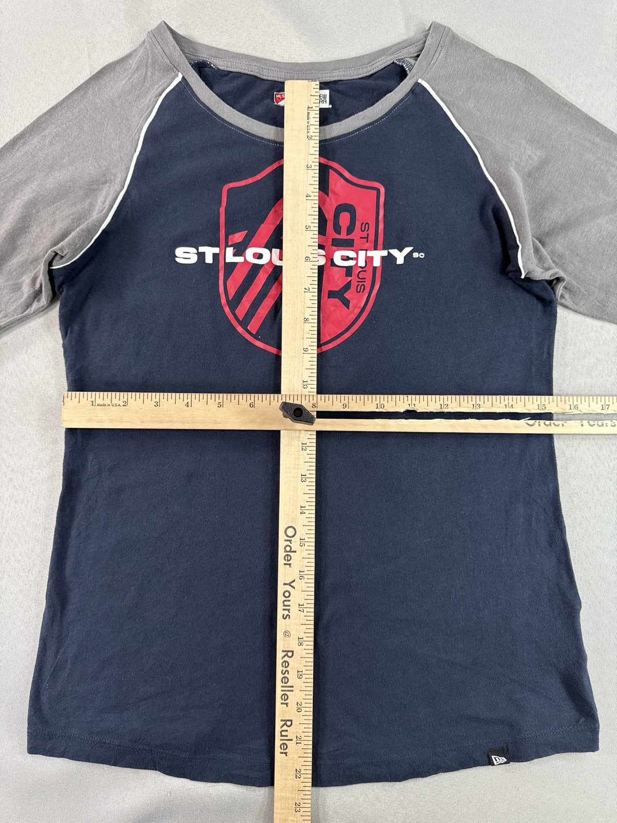 ERA Raglan St. Louis City SC MLS Soccer Shirt S Navy Gray Long Sleeve 100% Men