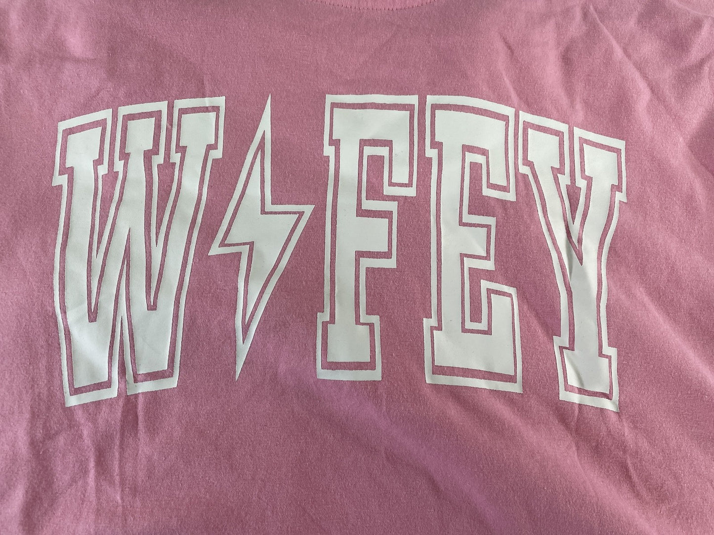 Wifey Shirt Womens Large Pink Graphic Tee Casual Short Sleeve Statement Top N/A