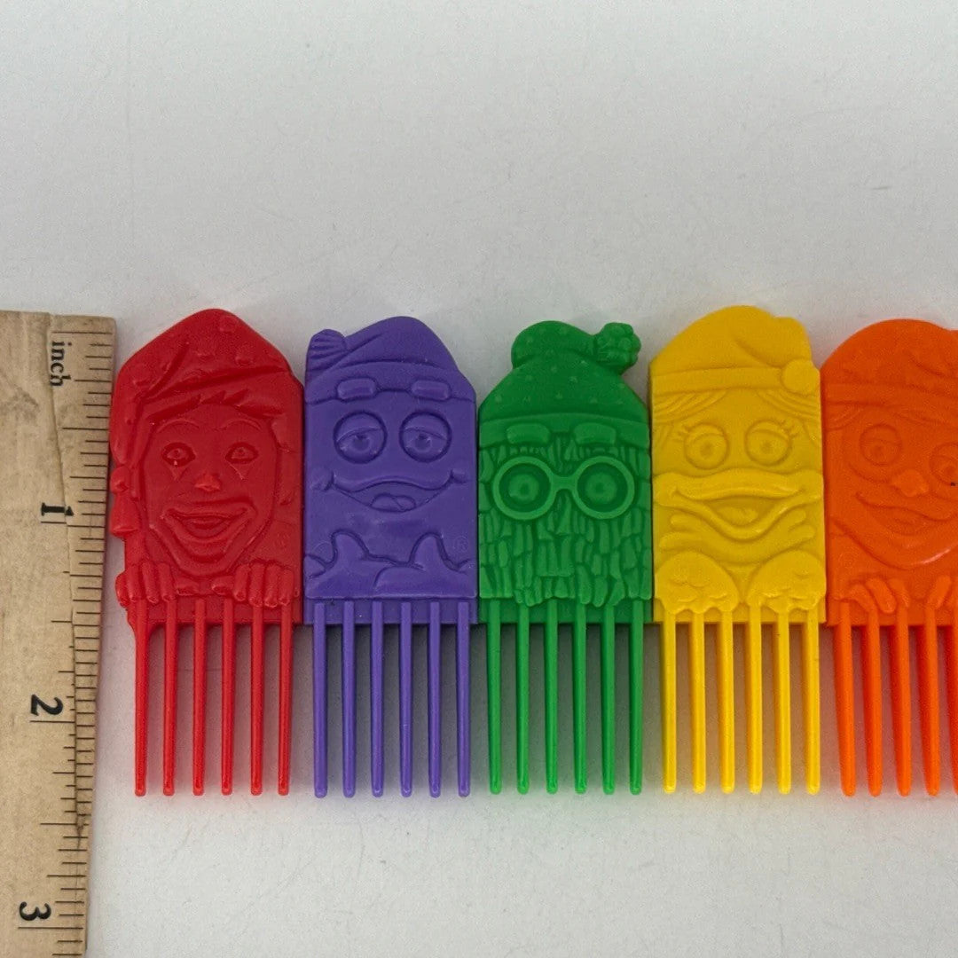 1990 McDonald’s Rainbow Comb Set Ronald Grimace Birdie Snap Toy Happy Meal VTG