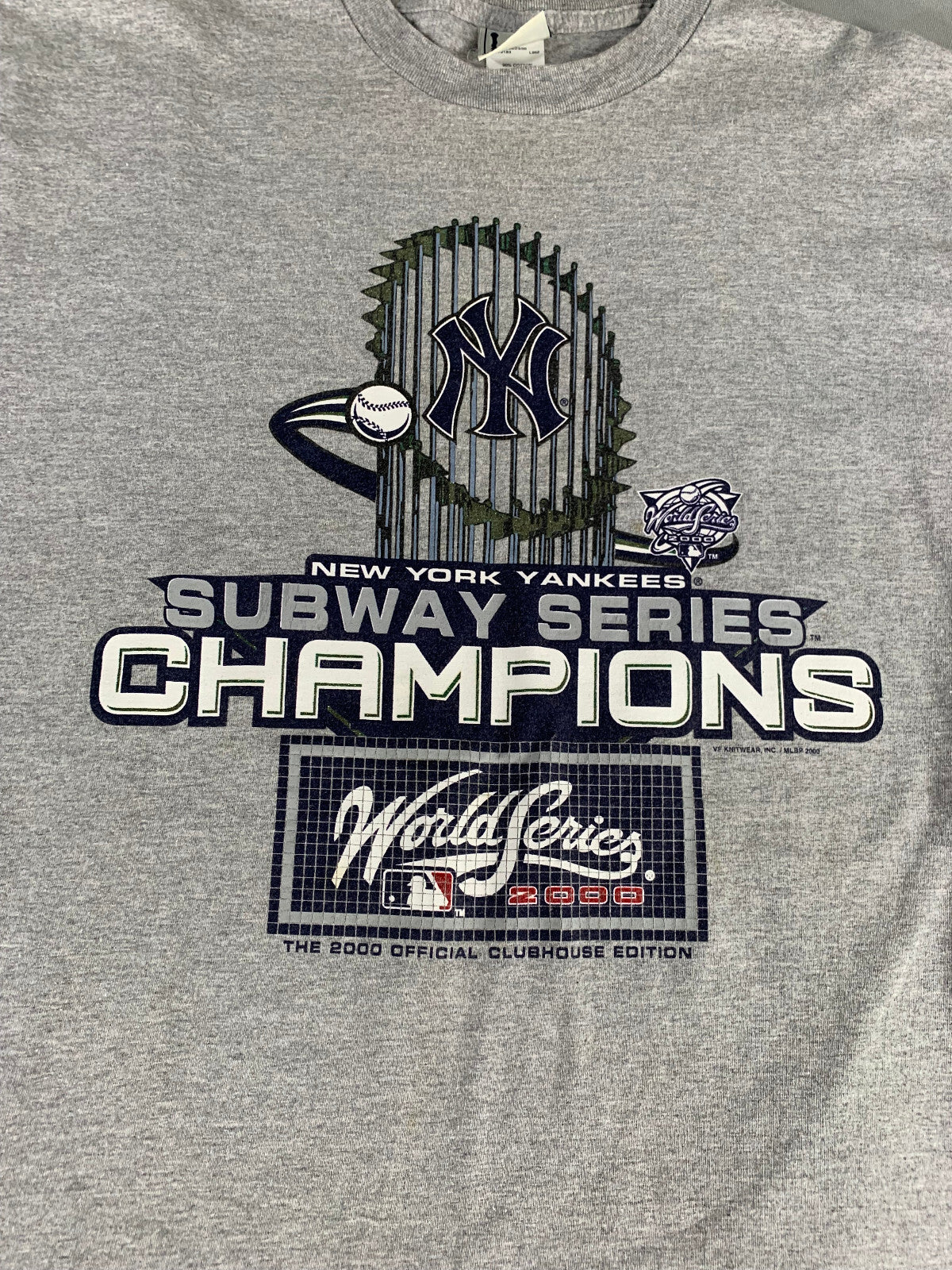 VTG 2000 Yankees Subway Series Champions T-Shirt XL Lee Sport MLB NY Mets Tee