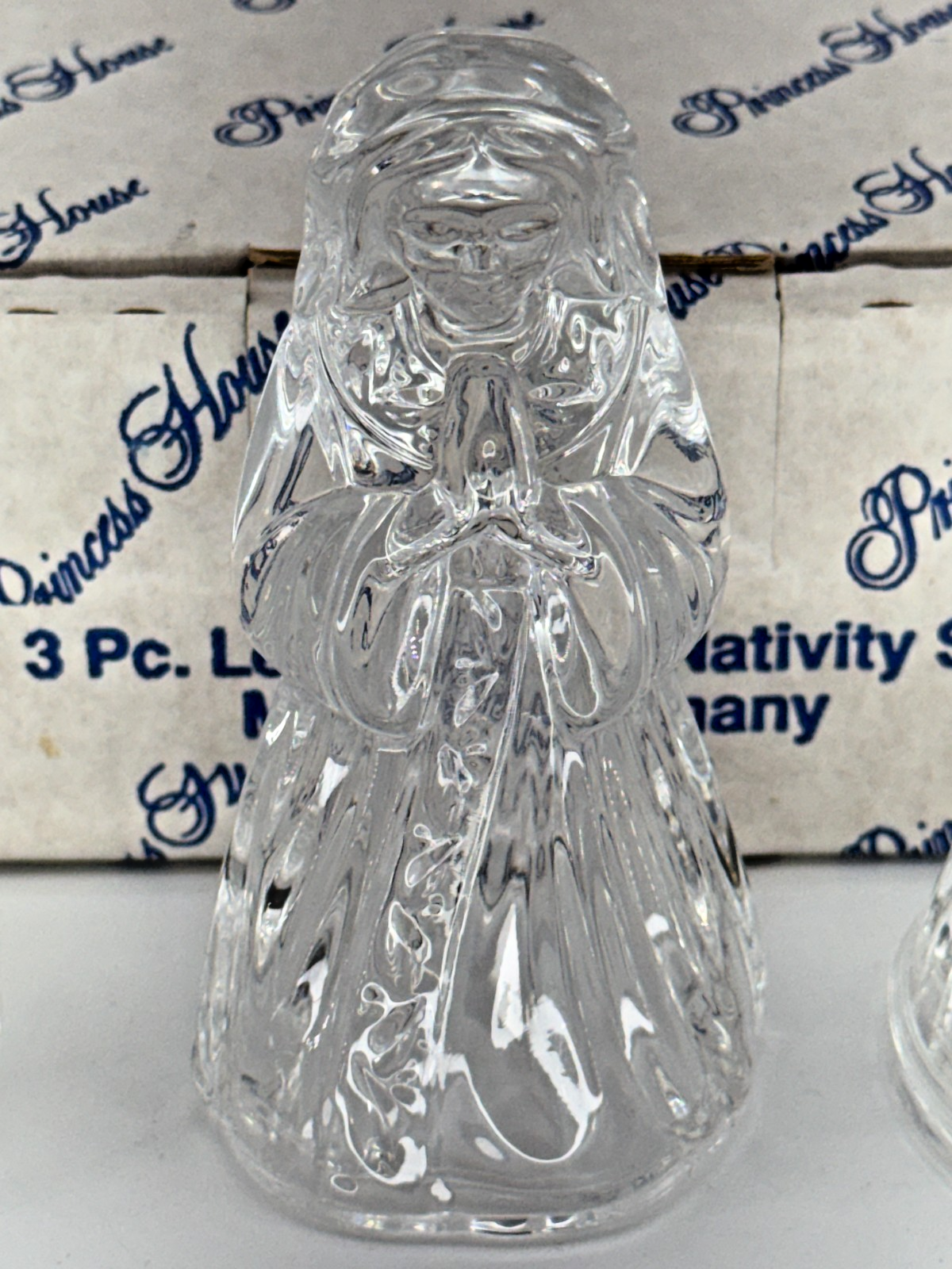 Princess House Crystal Nativity Set 3 Pc Lead Crystal Germany Mary Kings Apparel