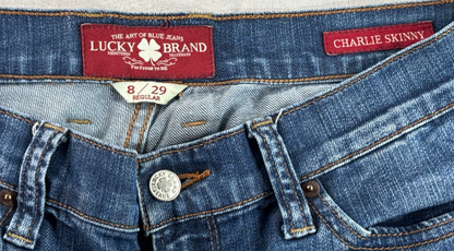 Lucky Brand Charlie Skinny Jeans 8/29 Regular Womens Blue Denim Medium Wash Pant