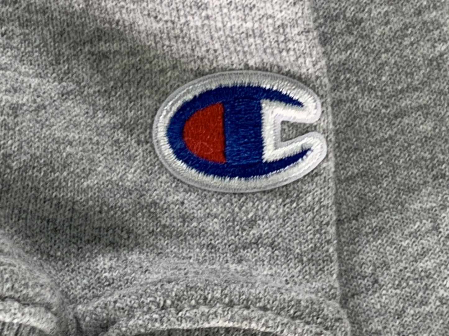 Champion Sweatshirt Mens 2XL Gray Oxford Script Logo Crewneck Fleece code Red