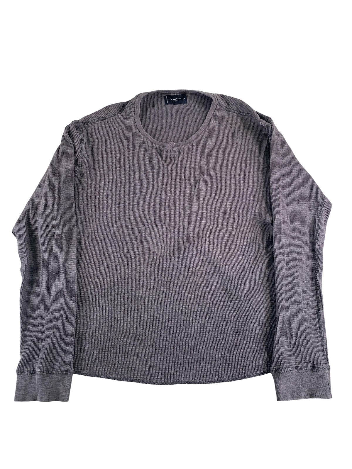 Lucky Brand Shirt Mens Extra Large Gray Waffle Knit Long Sleeve Thermal Casual
