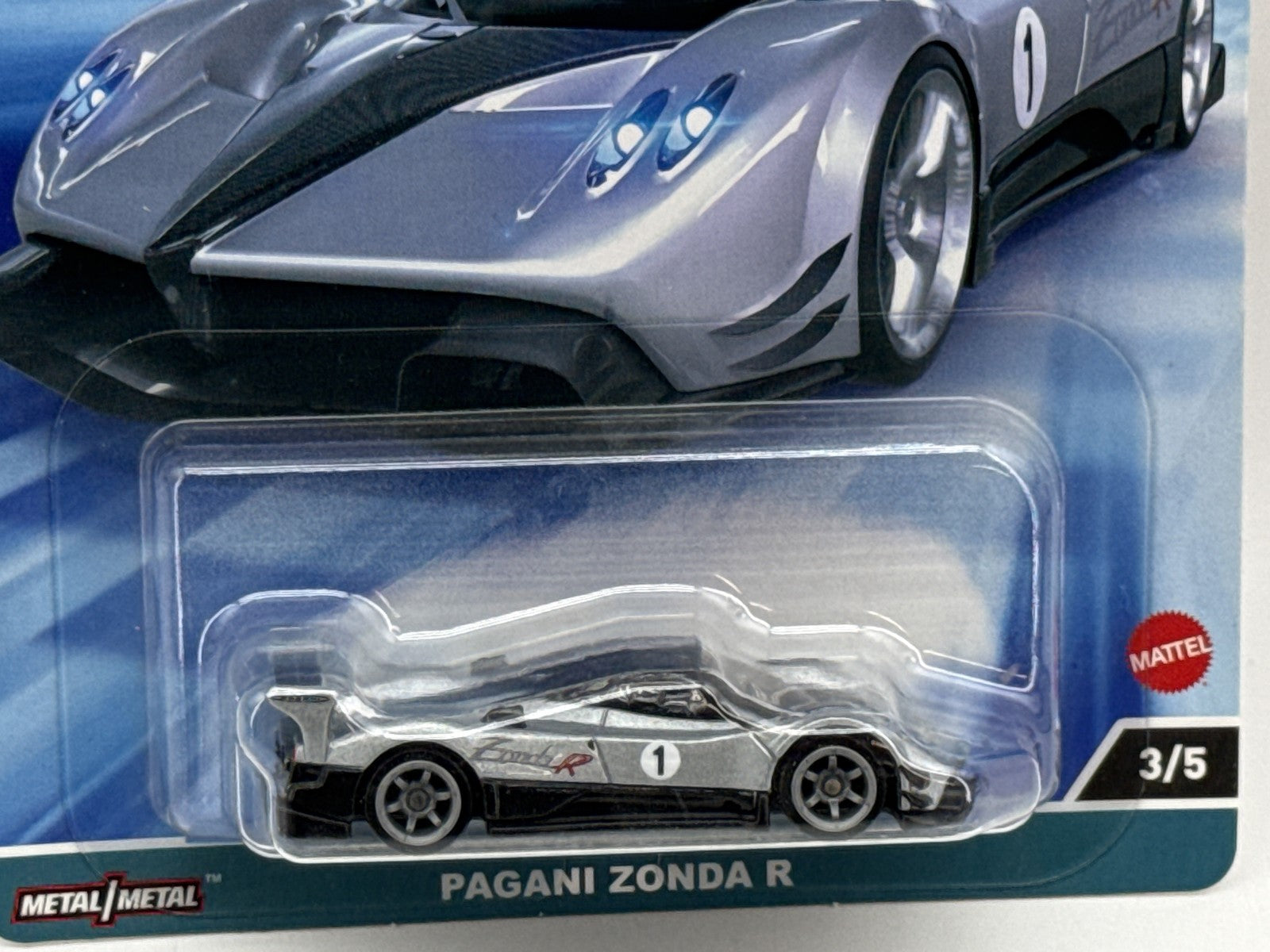 Hot Pagani Zonda R Wheels Premium Speed Die Cast Car 1:64 Silver