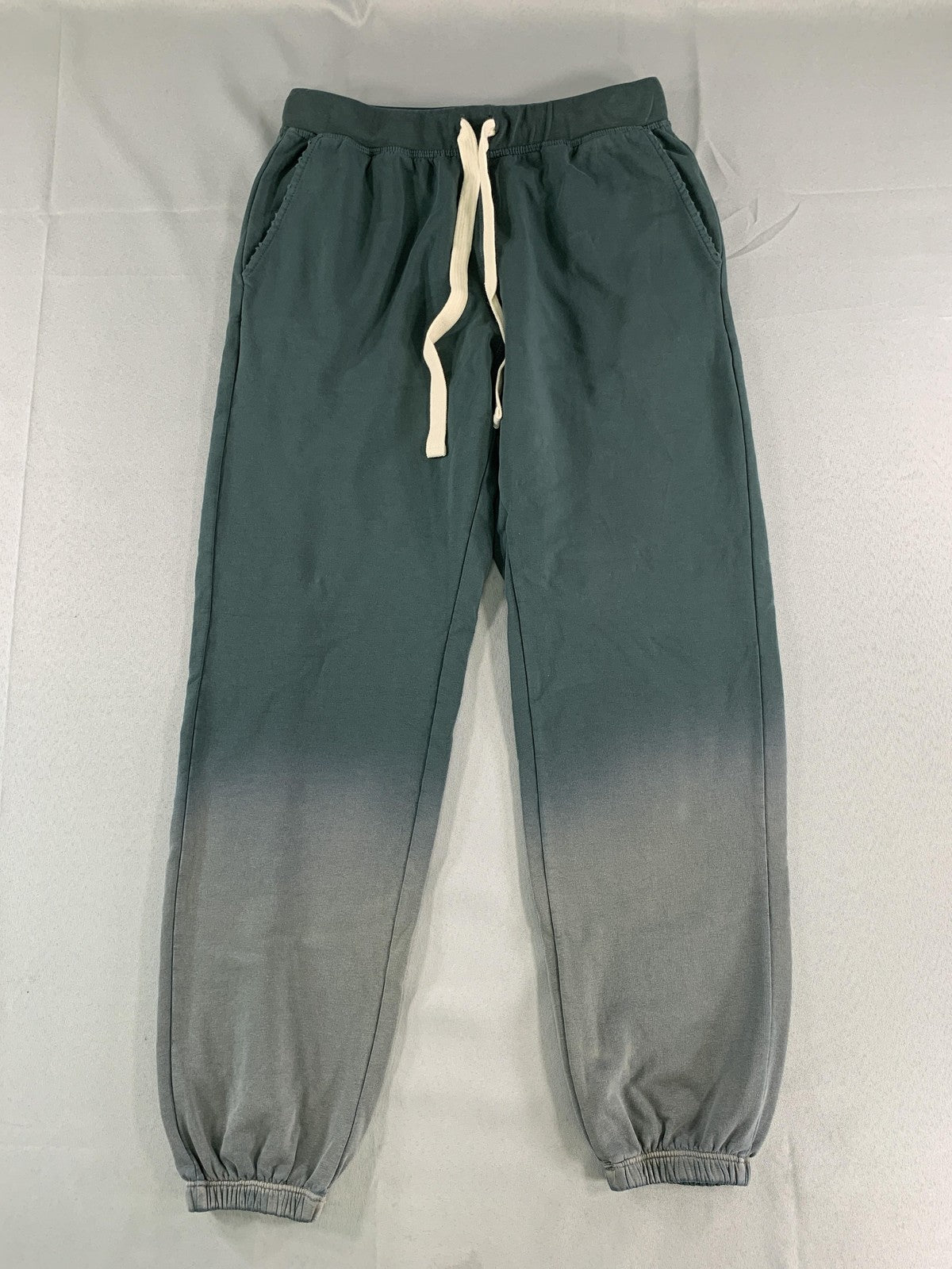 Electric & Rose Sweatpants Womens Small Green Gray Ombre Dip Dye Joggers Pockets