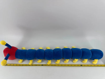 Bintiva Sensory Weighted Caterpillar Plush 30" Toy Blue Red W/ Bag Calming Toddl