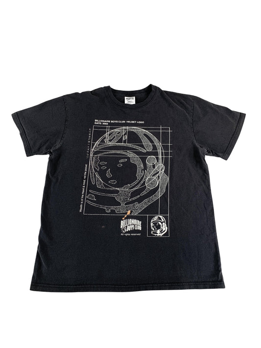 Billionaire Boys Club Shirt Mens Large Black Helmet Logo Graphic Tee 2003 Cotton