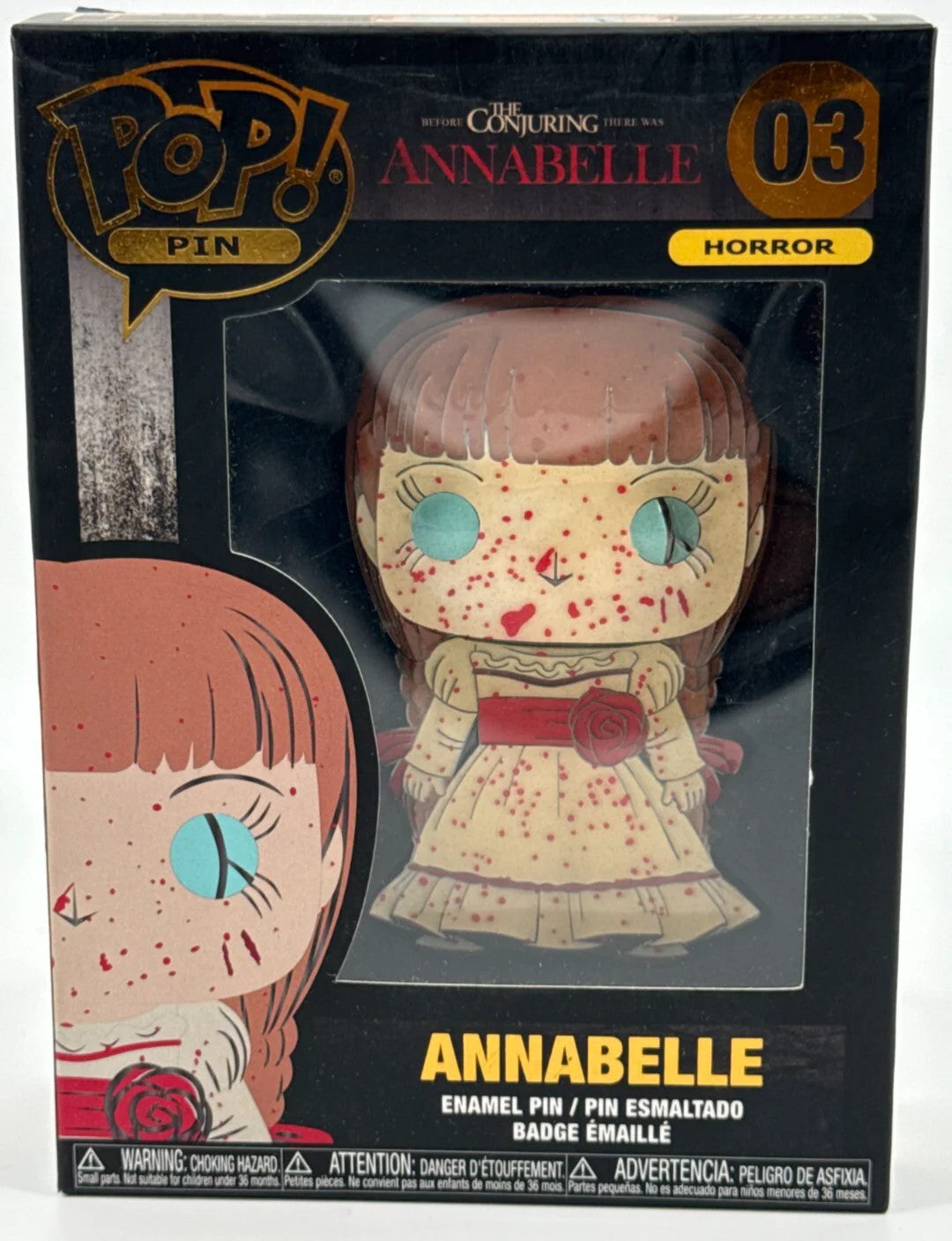 Funko Pop! Pin #03 Annabelle Horror The Conjuring Enamel Badge w/ Stand New Boxe