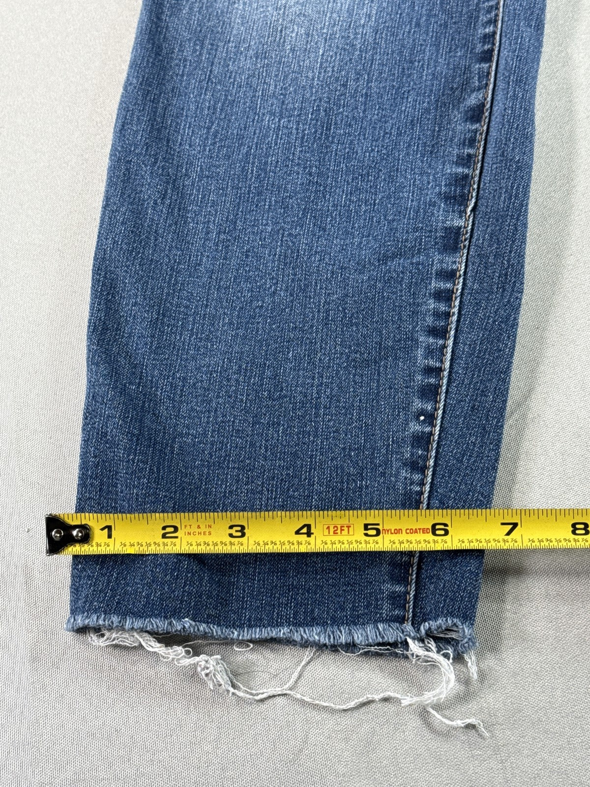 Jones New York Womens 18W High Rise Wide Leg Raw Hem Stretch Jeans Medium Wash
