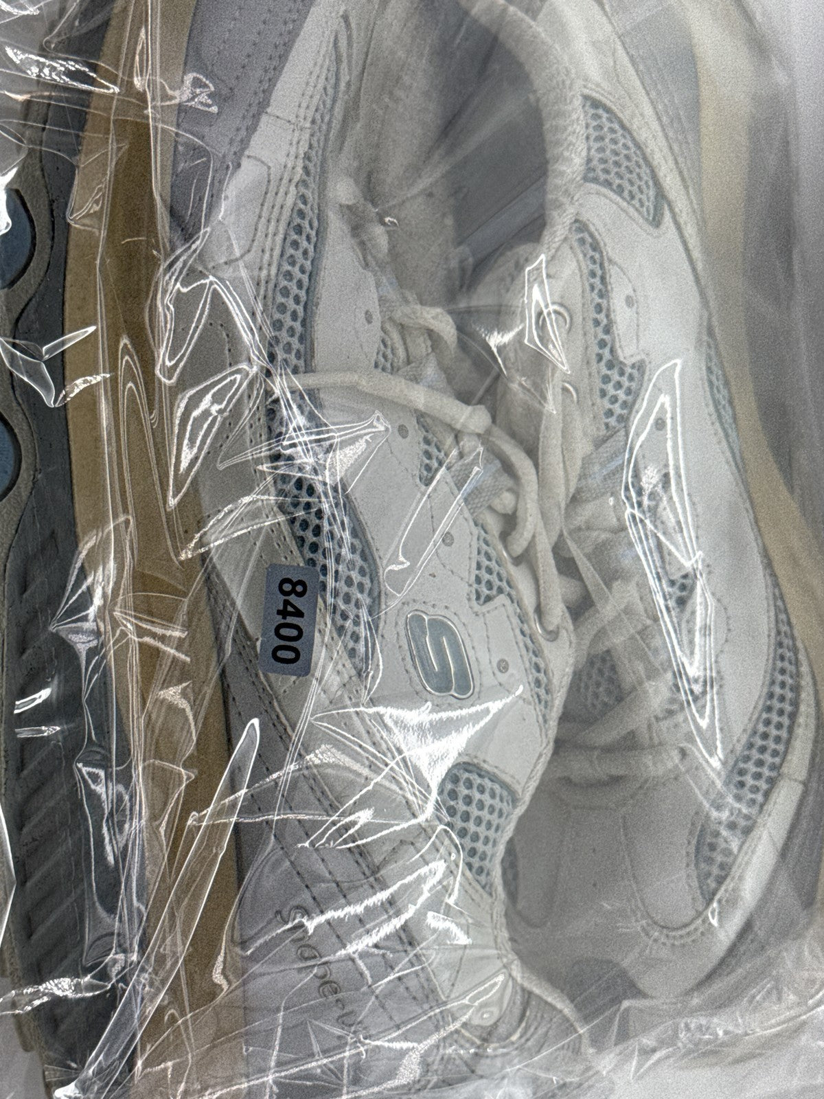 Skechers Shape Ups Toning Walking Shoes Mens 8.5 White/Gray Lace Up Leather