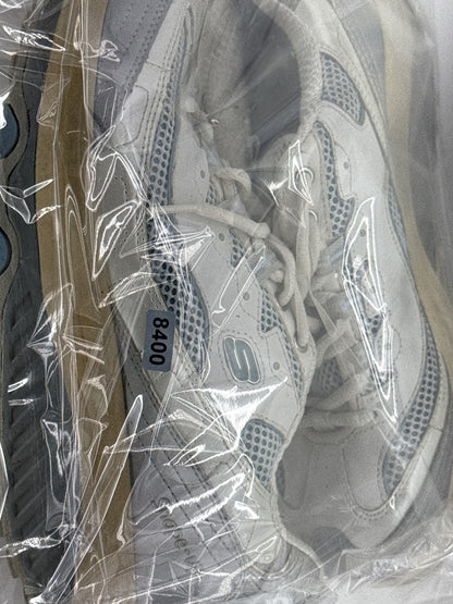 Skechers Shape Ups Toning Walking Shoes Mens 8.5 White/Gray Lace Up Leather
