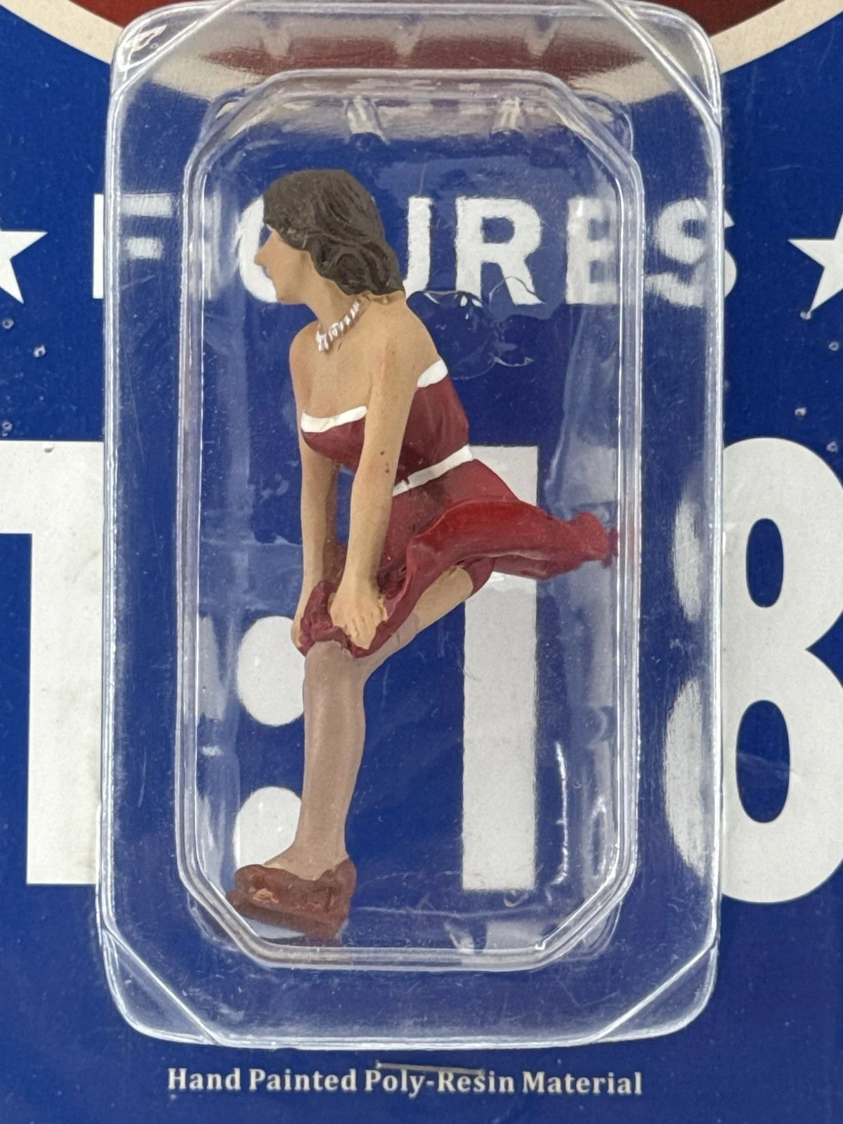 AMERICAN DIORAMA 1:18 Female Lady Figure Red Dress Hand Painted Unbranded 118