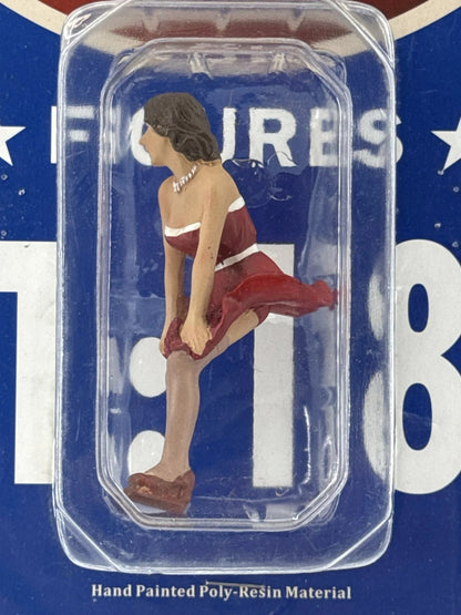 AMERICAN DIORAMA 1:18 Female Lady Figure Red Dress Hand Painted Unbranded 118