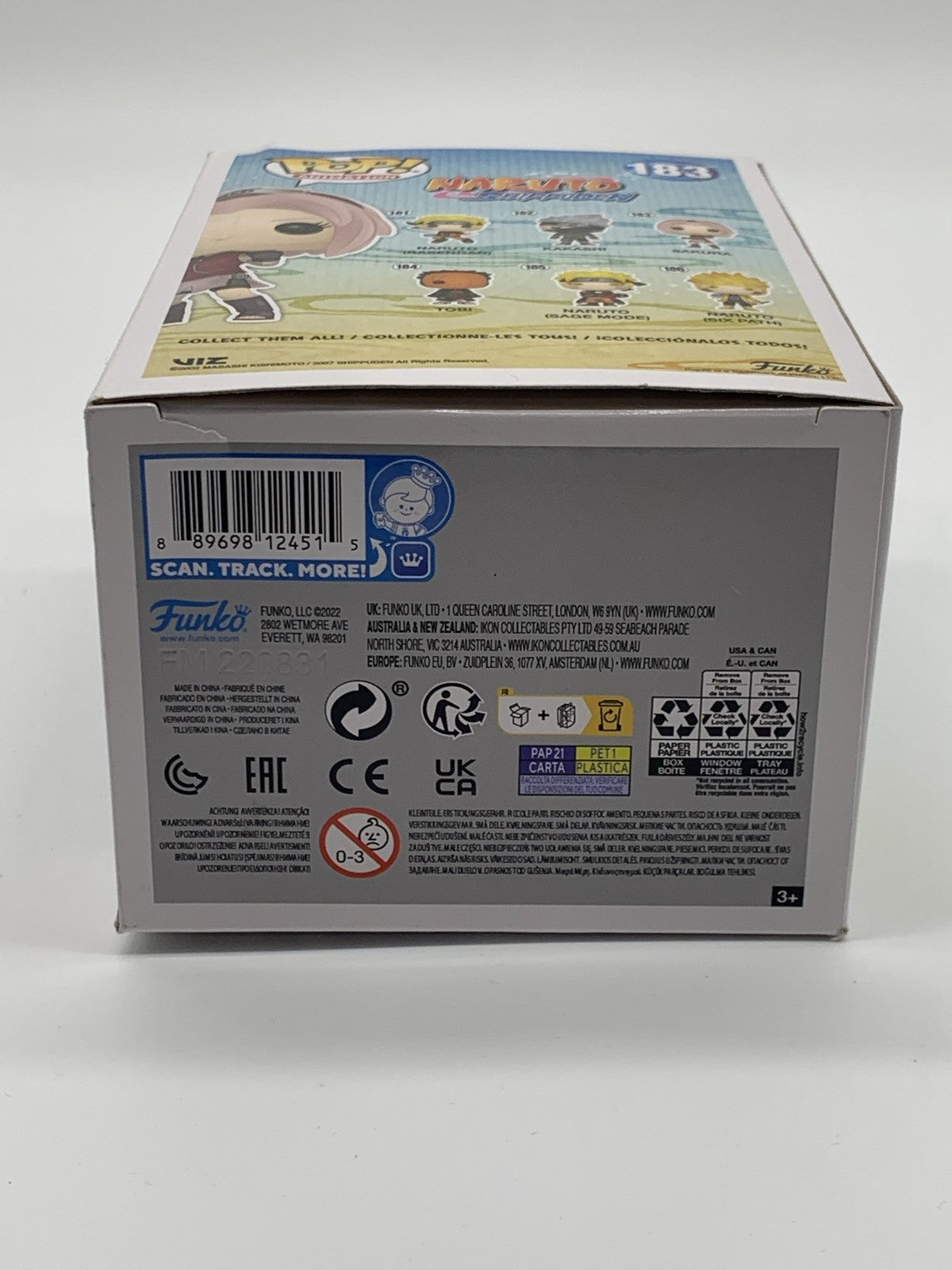 Funko Pop Sakura #183 Naruto Shippuden Animation Vinyl Figure | Damaged Box