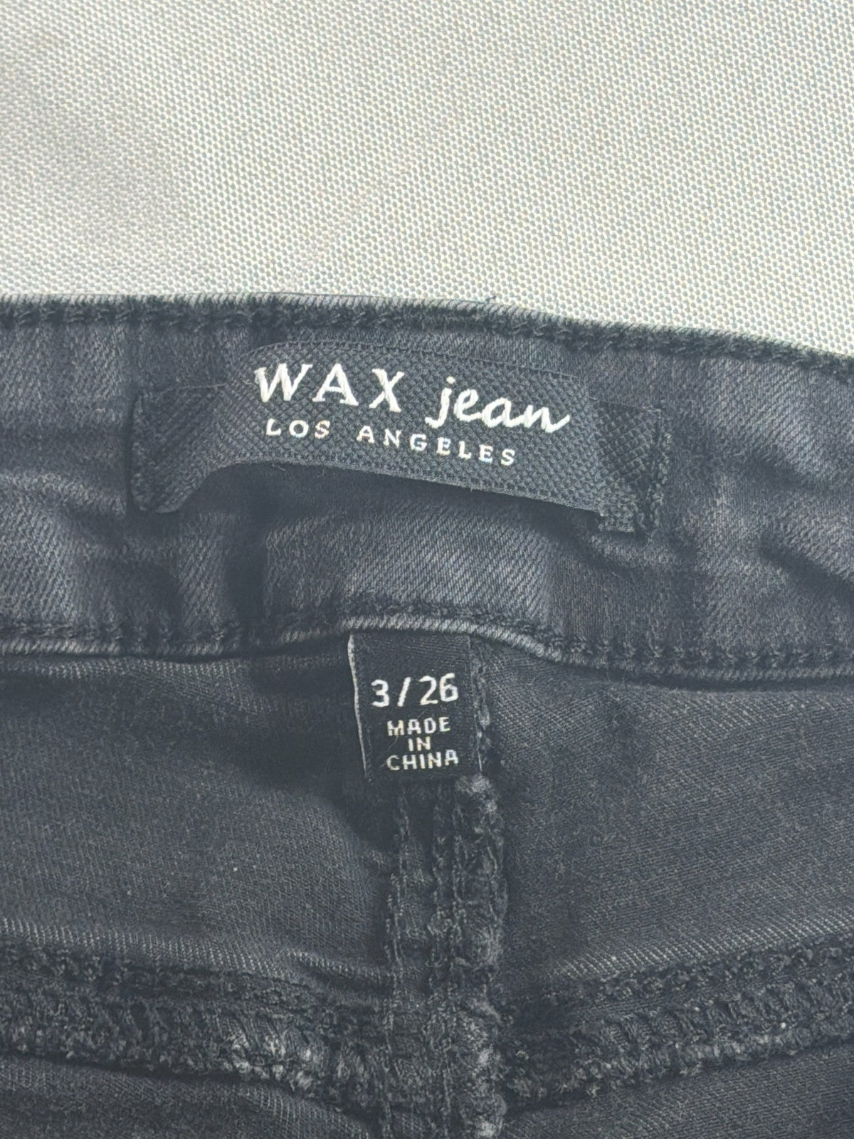WAX Jean Los Angeles Womens 3/26 Gray Black Distressed Ripped Skinny Jeans NWT