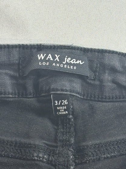 WAX Jean Los Angeles Womens 3/26 Gray Black Distressed Ripped Skinny Jeans NWT