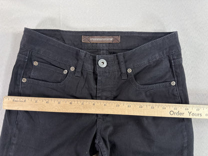 Yanuk Flare Jeans Womens 26 Black Cotton Blend Stretch Denim Five pocket Belt