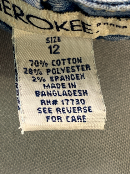 Cherokee Blue Jean Shorts Womens 12 Stretch Denim Mid Rise 5 Pocket Casual Class