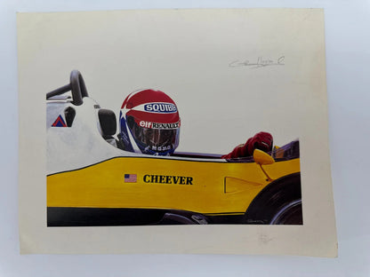 Cheever F1 Print Cademartori Signed Renault Vintage Racing Art USA