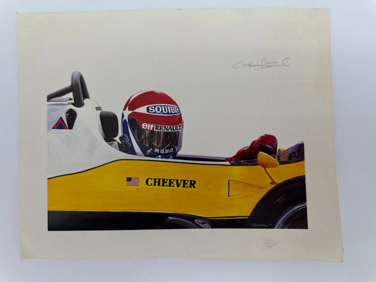 Cheever F1 Print Cademartori Signed Renault Vintage Racing Art USA