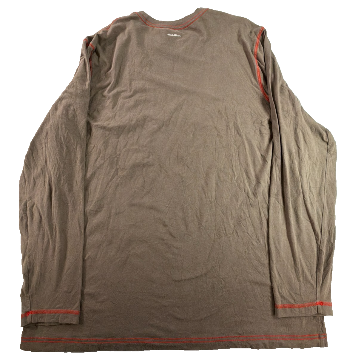 Eddie Bauer Travex Mens T2XL Tall 2XL Brown Long Sleeve Crew Tee Shirt Hiking