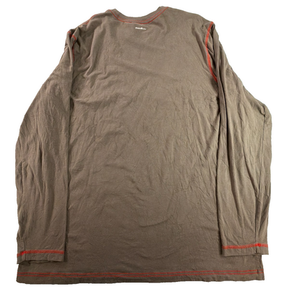 Eddie Bauer Travex Mens T2XL Tall 2XL Brown Long Sleeve Crew Tee Shirt Hiking