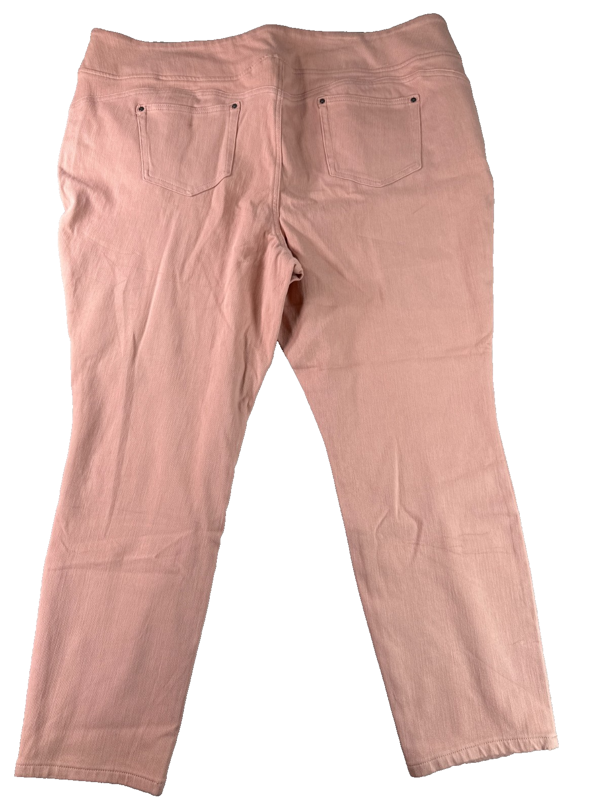 Belle By Kim Gravel Pink Crop Jeans Womens 2X Pull On Stretch Denim Capris Pants