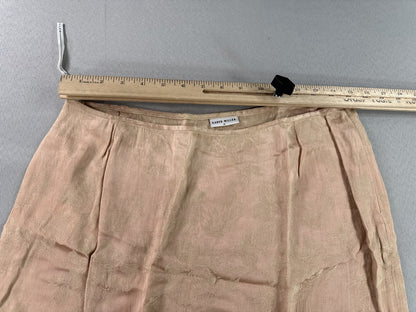 KAREN MILLEN SK035/S00S Midi Skirt 14 Beige Floral Print Viscose Acetate Length