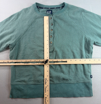 Gap Mint Green Henley Sweatshirt Womens Small Pullover Long Sleeve Casual Top