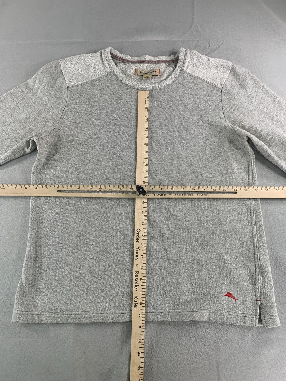 Tommy Bahama Sweater Mens Large Gray Knit Long Sleeve Crewneck Pullover Casual