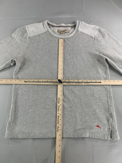 Tommy Bahama Sweater Mens Large Gray Knit Long Sleeve Crewneck Pullover Casual
