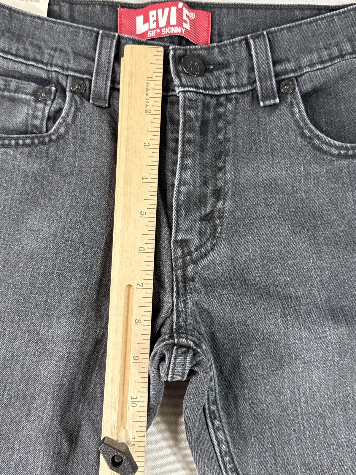 Levi's 511 Straight Fit Jeans 27X27 Black Cotton Elastane Regular Classic
