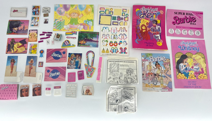 Vintage Barbie 1980s Paper Ephemera Lot Booklets Cards Stickers Inserts Ken 80s