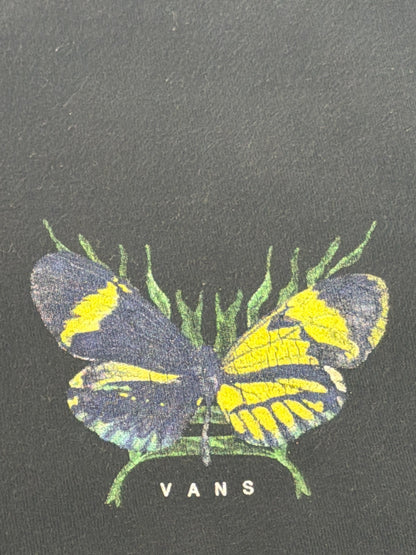 Vans Black Butterfly Floral Garden Graphic Tee Short Sleeve T-Shirt Skate Boho