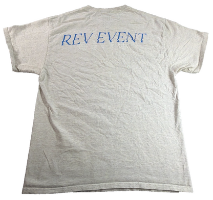 Champion Rev Event Globe Graphic Mens Large Gray Heather Tee Authentic Athletic