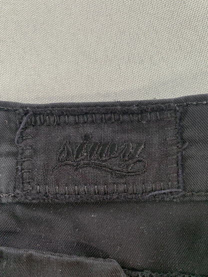SWY Denim Pants Womens 26 Black Chino Straight Leg Stretch Twill USA Casual on