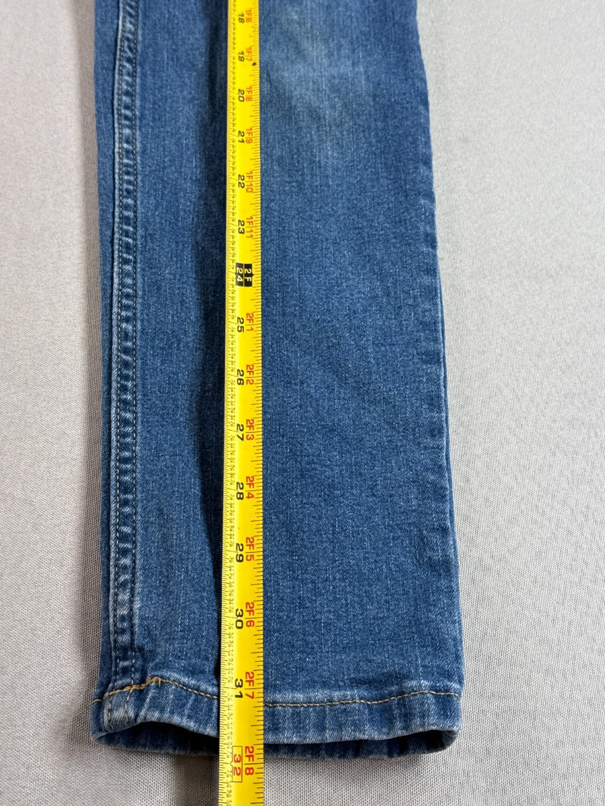 Cat & Jack Girls Straight Leg Jeans Blue Stretch Denim Size 10 Adjustable 8016