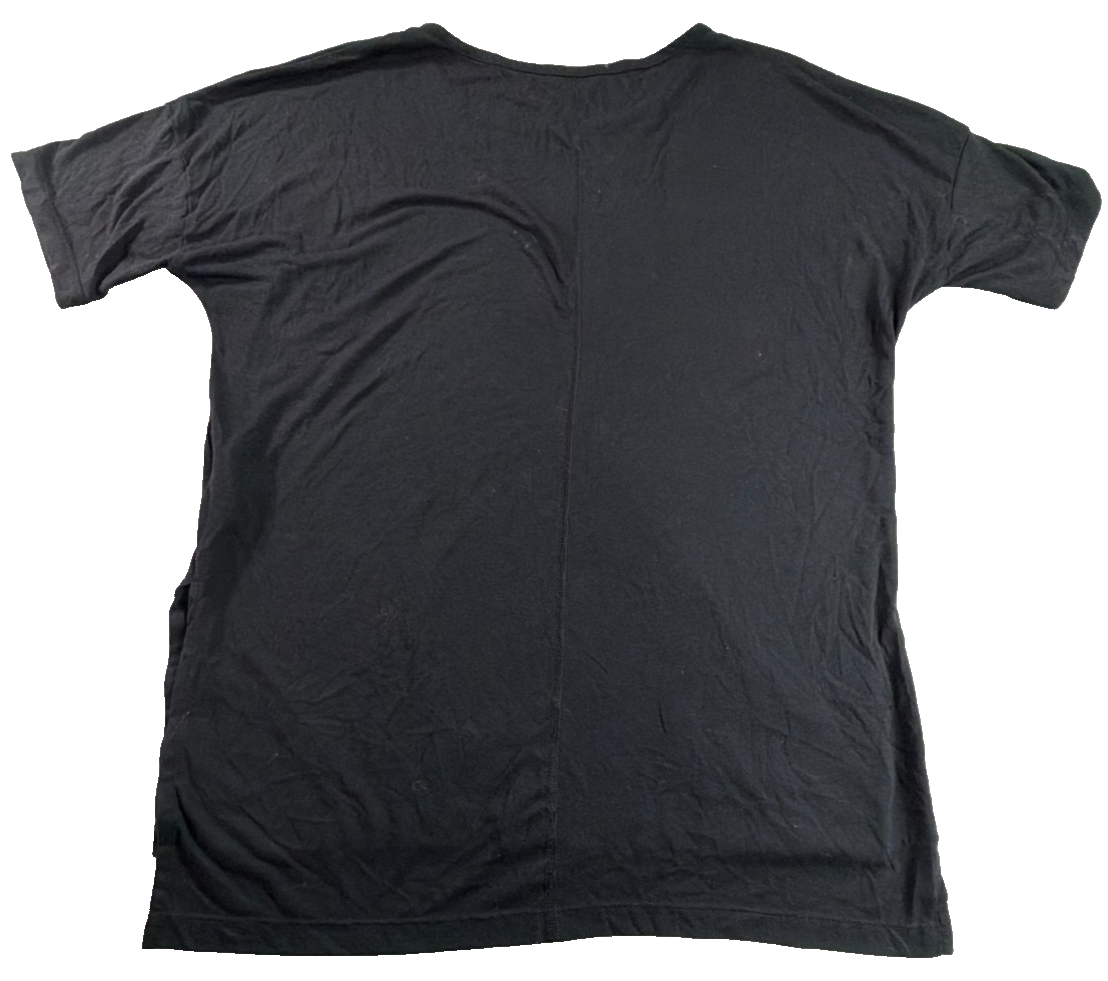 Nike Dri-Fit Womens Medium Black Plain Swoosh Athletic Short Sleeve Active Tee