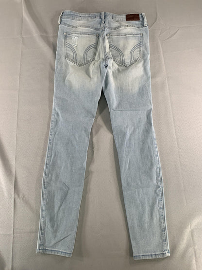Hollister Jeans Womens 28 Light Blue High-Rise Super Skinny Distressed Ripped 7R