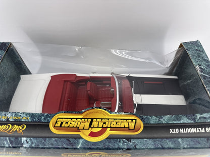 Ertl Collectibles Plymouth GTX Diecast Model Car 1:18 Scale White/Red Metal Hemi