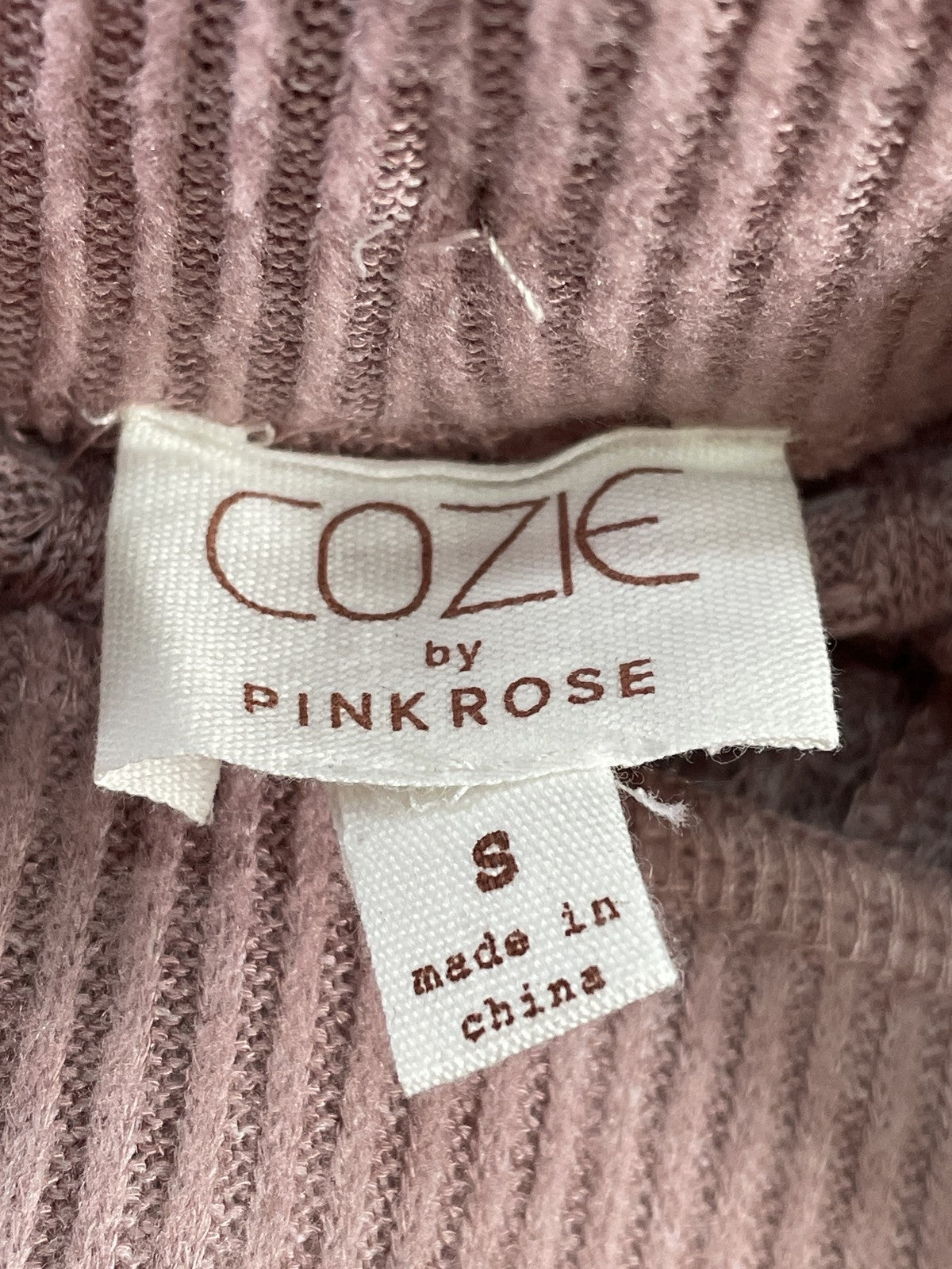 Cozie by Pink Rose Pants Womens Small Lilac Mauve Marled Waffle Knit Lounge