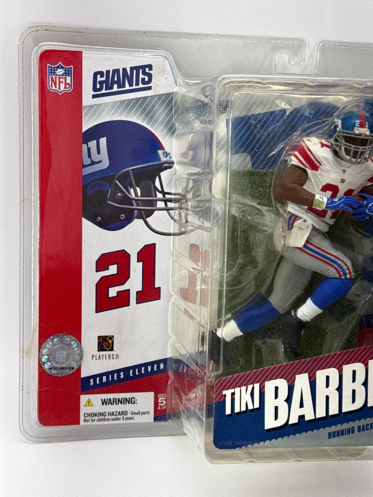 McFarlane NFL Series 11 Tiki Barber NY Giants #21 RB White Jersey 2nd Ed Figure