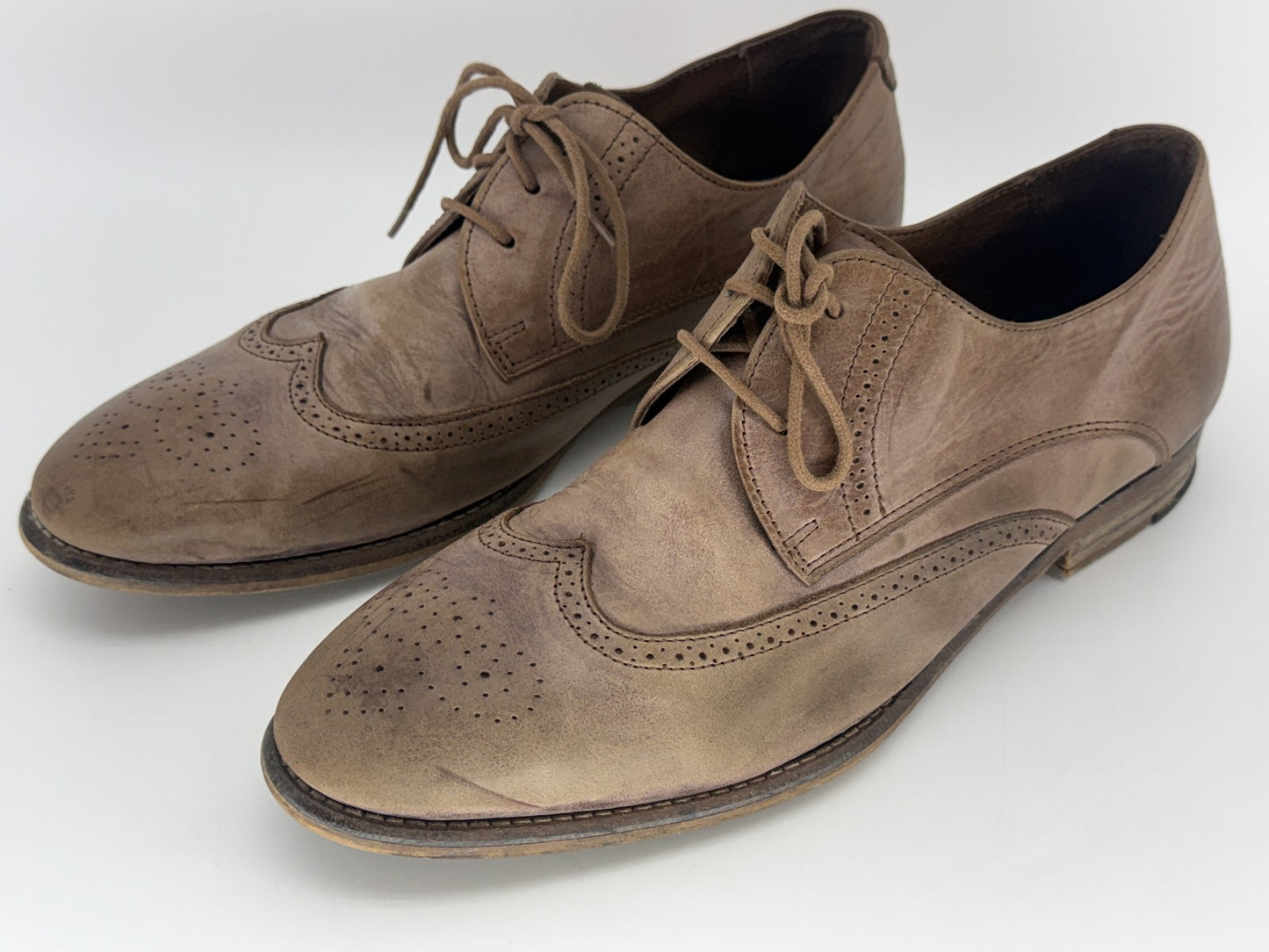 Kurt Geiger Oxford Dress Shoes Mens 43 Black Brown Leather Suede Portugal
